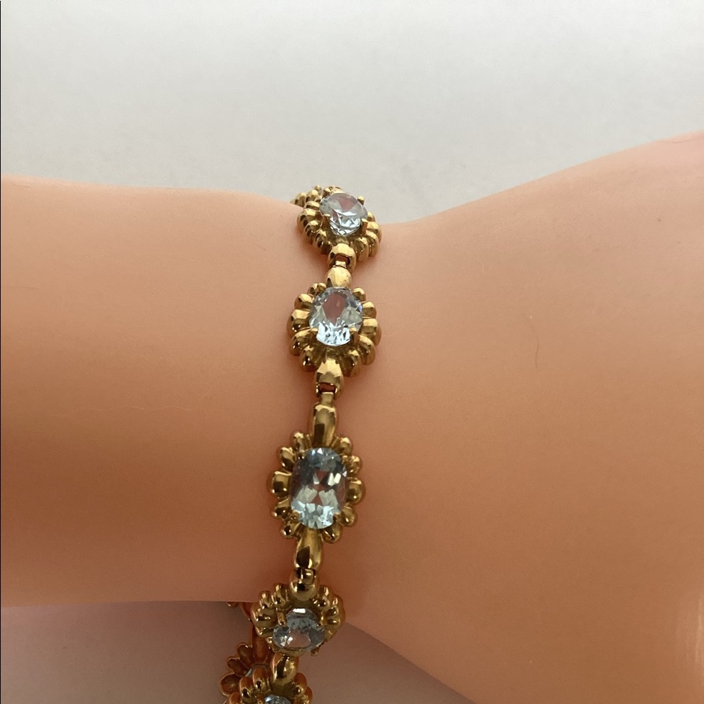 10k AQUAMARINE BRACELET - Picture 6 of 6